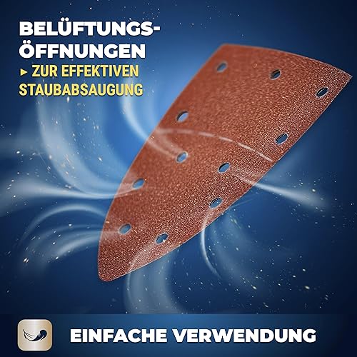 S&R Klett-Schleifpapier Set 105x152 mm (93x93x93 mm) – 60-teilig für Delta- & Dreieckschleifer: Ideal für Holz, Metall, Kunststoff & mehr - Körnung P40 bis P240, 11-Loch, langlebig und effizient - Cheap-Us