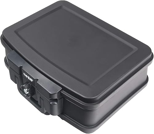 HMF 250452 Feuerfeste Wasserdichte Dokumentenbox | DIN A4 | 44,5 x 16,5 x 33 cm | schwarz - Cheap-Us