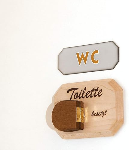 Spruchreif | WC Schild aus Holz | Toilettenschild mit WC-Deckel zum Umklappen | Türschild WC | Toilettenschild Damen und Herren | Türschild Gäste WC | lustige Geschenkidee - Cheap-Us