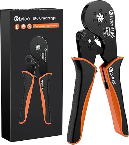 Crimpzange 0,08-16 mm², Lytool Aderendhülsenzange Sechskantige Presszange 16-6 Krimperzange Crimping Pliers für Isolierte Unisolierte Aderendhülsen Crimpverbinder - Cheap-Us