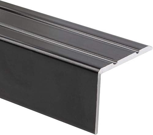 Winkelprofil 24,5 x 20 mm - Abschluss für Treppenstufen & Absätze - Vorgebohrt oder Selbstklebend - Bodenleiste aus Aluminium (Silber, Selbstklebend) - Cheap-Us