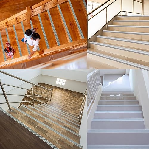 5 Meter Rutschfeste Treppenkante, Selbstklebender Vinyl-Kantenstreifen, Flexible PVC-Gummistufen-Kantenleiste (5m x 25 mm, schwarz) - Cheap-Us