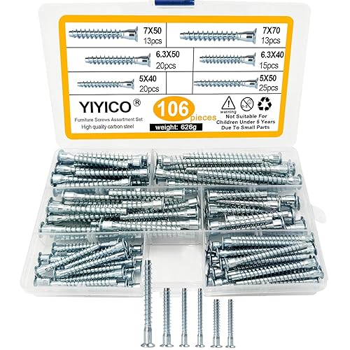 Confirmat Schrauben Möbelschrauben Möbelverbinder 110Stk 5x40 5x50 6.3x40 6.3x50 7x50 7x70 Verbindungsschrauben für Möbel - Cheap-Us