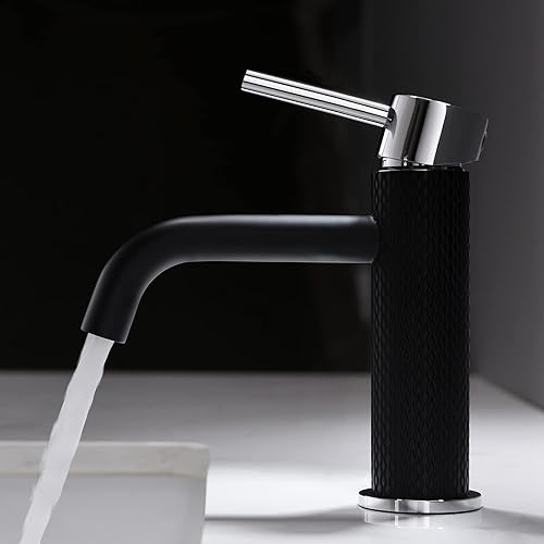 TIMACO Mischbatterie Bad Wasserhahn Badarmatur Waschtischarmatur Waschbeckenarmatur Waschbecken Badezimmer,Schwarz und Gold - Cheap-Us