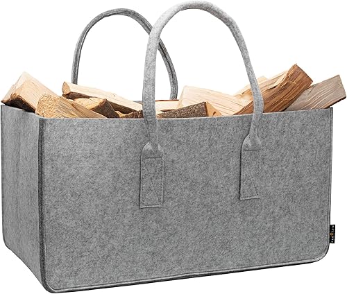Rubberneck Allzweckfilztasche XXL mit Tragegriffen aus Filz für Holz, Zeitungen, Kaminholz, 61 x 32 x 32 cm (Anthrazit) - Cheap-Us