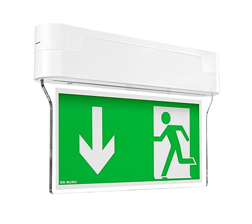 Notleuchte LED IP44 Decke Wand Notbeleuchtung Rettungszeichenleuchte Fluchtwegleuchte Notlicht Brandschutzzeichen Rettungszeichen (Pfeil nach unten) - Cheap-Us
