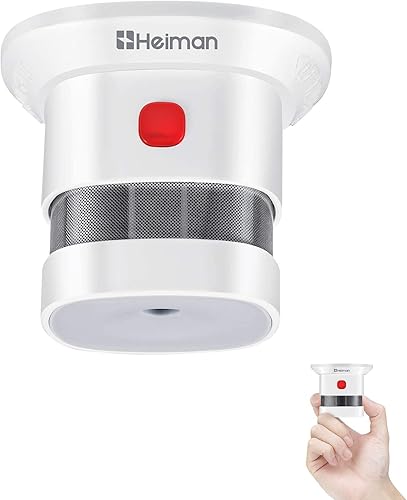 HEIMAN Mini Brandmelder Rauchmelder | TÜV und DIN EN 14604 geprüfter Rauchwarnmelder mit 10 Jahren Batterielaufzeit, Feuermelder mit fotoelektrischem Sensor - Cheap-Us