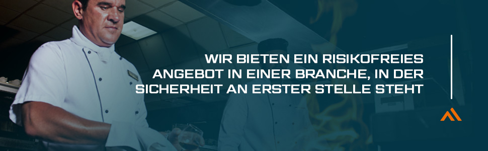 WIR BIETEN EIN RISIKOFREIES ANGEBOT IN EINER BRANCHE, IN DER SICHERHEIT AN ERSTER STELLE STEHT