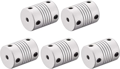 sourcing map 5Stk. 4mm zu 5mm Aluminiumlegierung Stab Flexibel Kupplung Motorsteckerverbindung L25xD19 Silber - Cheap-Us