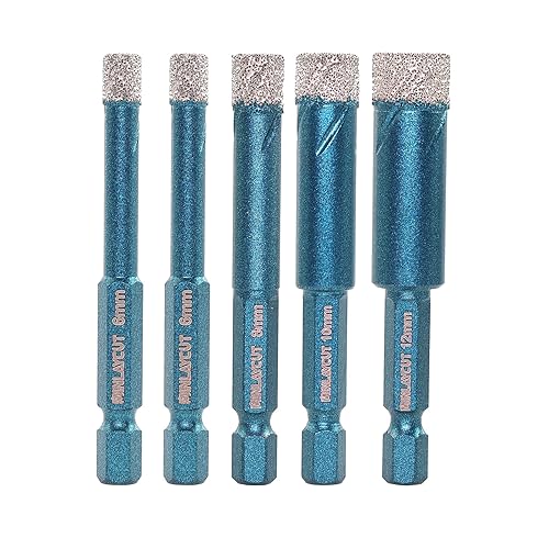 MINLAYCUT Diamantbohrer Fliesenbohrer 6/6/6/8mm+6mm 5 stücke Lochsäge Fliesen für Porzellan Fliese Keramik Granit Marmor Trockenbohren - Cheap-Us