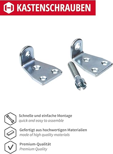Gedotec Kastenschrauben Metall Universal-Möbelverbinder-Schrauben Verbindungsschrauben doppelt | Stahl verzinkt | Materialstärke 3 mm | 2 Set - Arbeitsplatten-Verbinder zum Schrauben - Cheap-Us