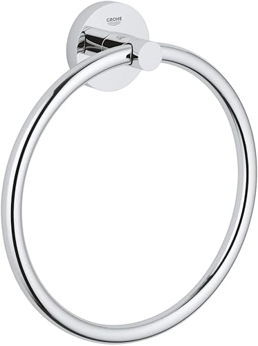 GROHE Essentials - Handtuchring (Material: Metall, verdeckte Befestigung, zum bohren oder kleben), chrom, 40365001, Small - Cheap-Us