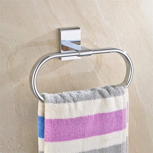 Flybath Oval Handtuchring Messing Poliertes Chrom Handtuchhalter Stilvolle Wandmontage - Cheap-Us