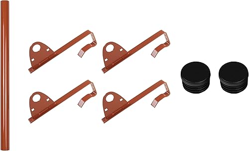 Komplettes SCHNEEFANGROHR Set 1,5 m, Schneefang, 10 Farben, 1, 2 oder 3 Rohre! für Dachsteine und Dachziegel zum Einhängen (3 Rohre / 4 Halterungen, RAL 9006 - Silber) - Cheap-Us