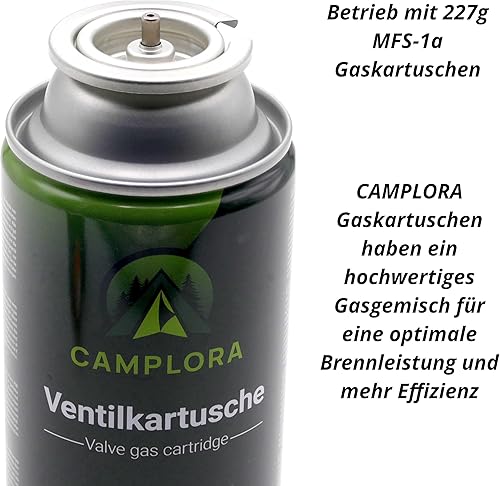 CAMPLORA Lötbrenner mit 4 MFS-1a Bajonett Gaskartuschen 227g mit Piezo-Zündung Lötlampe Bunsenbrenner Brenneraufsatz Flambierbrenner - Cheap-Us