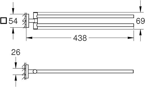 GROHE Start Cube - Handtuchhalter (2-armig schwenkbar, verdeckte Befestigung, verschraubbar), supersteel, 40976DC0 - Cheap-Us