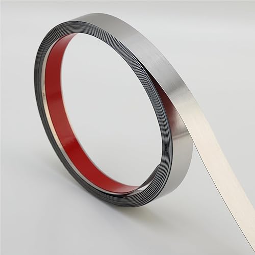 Trimold Wand Trim Molding, Schäl und Stick Edelstahl, Flexible selbstklebende Metall Trim für Spiegelrahmen, Kamin und Mikrowelle Gap Füller, gebürstetes Silber - Cheap-Us