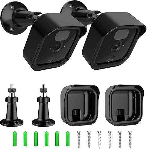 [2 Pack] Blink Outdoor Kamera Wandhalterung Halterung, Blink Kamerahalterung 360° verstellbare Schutzhülle Gehäuse Halterung Standfuß Sockel Zubehör für Blink Kamera System, Schwarz - Cheap-Us