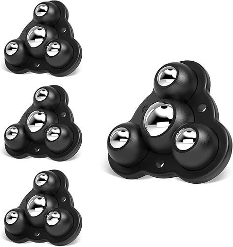 Selbstklebende Lenkrollen, 360° schwenkbare Räder für Möbel, 1' Stahl-Universalrad, 28 LBS Tragfähigkeit pro Rad, Niedrigprofil-Rolle für Büro-Küchengeräte-Lagerbehälter (8 PCS, schwarz) - Cheap-Us