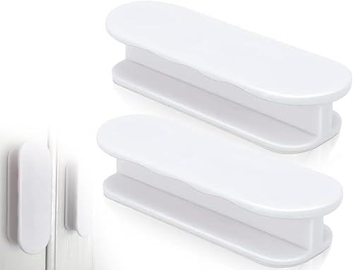 KAPSING 2 Stück Balkontürgriff Selbstklebende, Türknauf Türgriff, Weiß Kunststoff Schrankgriffe Möbelgriff, terassentür griff, balkon schrank außen griff - Cheap-Us