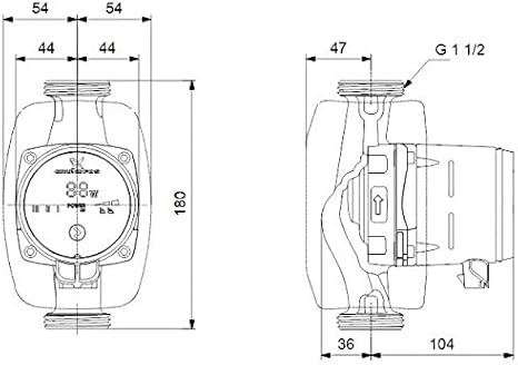 Grundfos 99160420 Umwälzpumpe Alpha1 25-60 180 mm, 240 V, rot, schwarz - Cheap-Us