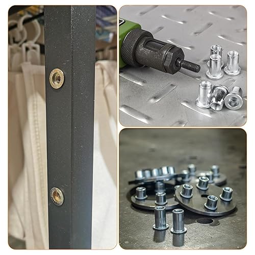 30 Stück Nietmuttern M5 Edelstahl A2 V2A, Runde Flachkopf Nietmutter, Einpressmuttern, Gewindenieten, Blindnietmuttern, Schwarze Oxid - Cheap-Us