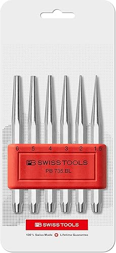 PB Swiss Tools Splinttreiber Satz PB 750 | 100% Swiss Made | 6-teiliges Durchschlag Set 2/3/4/5/6/7 mm aus Achtkantstahl für sicheres Aus- oder Durchtreiben von Niete, Stift, Bolzen - Cheap-Us