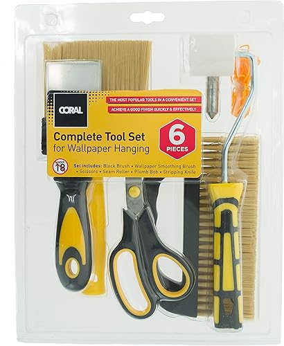 Coral 10321 Tapeten-Kit mit Pinsel und Werkzeugen zum Anbringen von Tapeten, 6-teilig - Cheap-Us