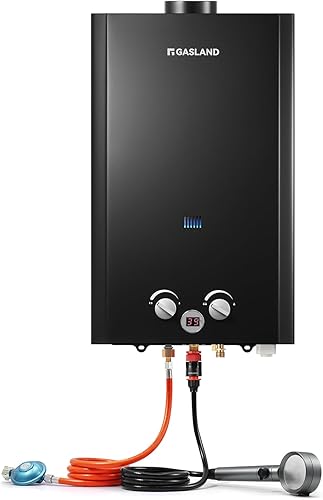 GASLAND BE158B Tankless Gasdurchlauferhitzer, 6L LPG Durchlauferhitzer 50mbar, Instant Gasdusche für Campingdusche Pferdedusche - Cheap-Us