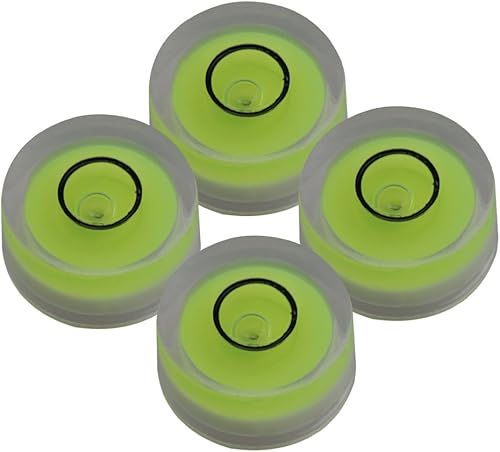 Yibuy Wasserwaagen-Libelle, Grün, 12 x 6 mm, runder Neigungsmesser, zum Ausrichten von Oberflächen – 4 Stück - Cheap-Us