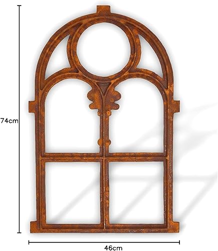 Stallfenster Eisenfenster Scheunenfenster Eisen Fenster 46 x 74cm im Antik-Stil Rost Gartenmauer - Cheap-Us