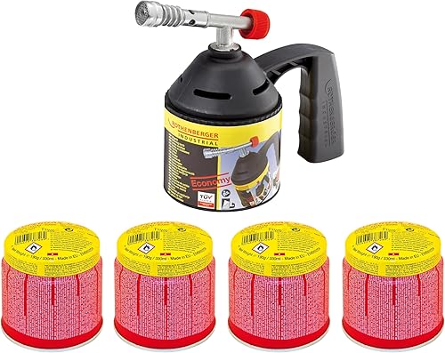 ROTHENBERGER Industrial Lötlampen Set inklusive 4x C200 Supergas Stechkartusche | Lötbrenner | Bunsenbrenner | Gasbrenner 1000000982 - Cheap-Us