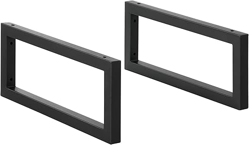 [en.casa] 2x Gestell 40x20cm Wandkonsole im 2er-Set Waschtischhalterung Waschtischkonsole Wandmontage Stahl Schwarz - Cheap-Us