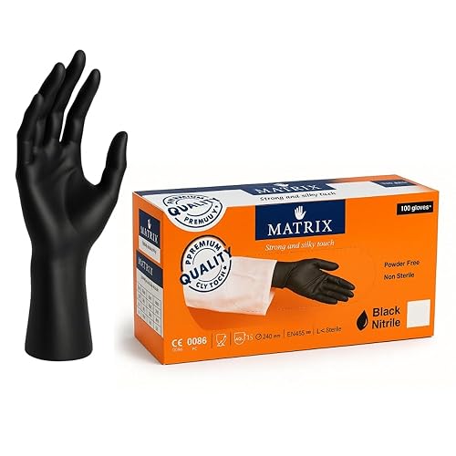200 Stück L Einweghandschuhe Einmalhandschuhe | Nitril Handschuhe Gummihandschuhe Einweg Handschuhe | Puderfrei Latexfrei Nitrilhandschuhe (L, Schwarz, 200) - Cheap-Us
