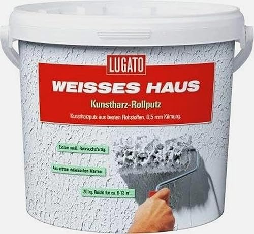 Lugato Weisses Haus Kunstharz Rollputz - Körnung 0,5 mm 20 kg - Cheap-Us