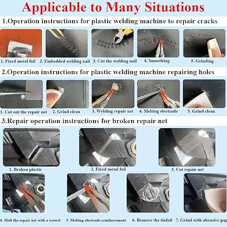 220W Kunststoff Schweißgerät Auto Stoßstange Reparaturset,2-in-1 Kunststoff Reparaturset mit 800PCS Klammern 64pcs 8 Typen Kunststoff-Schweißstäbe,Kunststoff Schweißen,Hot Hefter für Auto Stoßstange - Cheap-Us