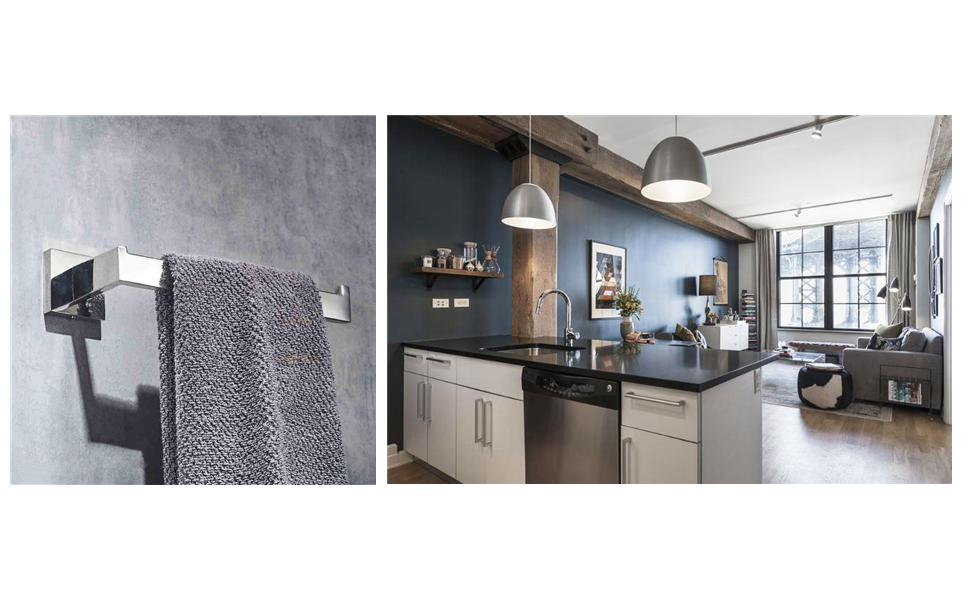 Beelee Handtuchhalter, poliertes Chrom Handtuchstange Handtuchring, Wandmontage, SUS 304Edelstahl