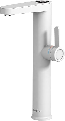 Briwellna Instant Hot Water Tap for Bathroom, Tankless Electric Water Heater Tap, Electric Tap with Digital Display Fast Heating Water Sink Tap(Black) - Cheap-Us