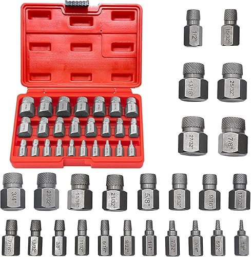 25-Teiliges Schraubenausdreher Set Profi, Schraubenentferner, Linksausdreher mit Tragetasche, Bolzenentferner, Damaged Screw Extractor zum Entfernen Von Gebrochenen Bolzen, Schrauben, Steckschrauben - Cheap-Us
