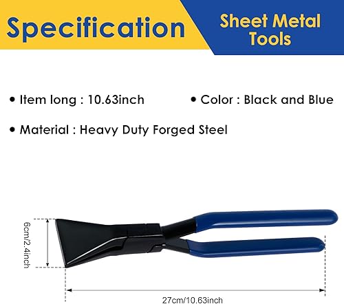 Falzzange 45°Abkantzange Blechzange Breit 60 mm Falzzange Blech Falzzangen Set mit Rutschfestem Griff Dauerhaft Abkantzange Trapezblech zum Biegen und Glätten von Blechen (TD111) - Cheap-Us