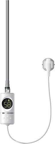 ML-Design Heizstab 600W Weiß mit Thermostat und LCD Bildschirm, Elektronischer Temperaturregler und Timing-Funktion, Heizpatrone Heizelemente für Badheizkörper Heizungen, Elektroheizstab mit Stecker - Cheap-Us