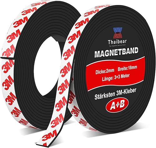 Thaibear Magnetband selbstklebend A+ B, Magnetband für Fliegengitter (1.5+1.5 Meter) | Magnetstreifen mit extra starkem 3M-VHB Kleber I Magnetklebeband selbstklebend mit gegenseitiger Anziehung - Cheap-Us