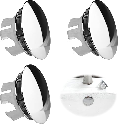 Hayaww 3 Pcs Runde üBerlauf Abdeckung, Waschbecken üBerlauf Ring Sink Overflow Ring Waschbecken üBerlauf Abdeckung SpüLbecken üBerlauf Abdeckung, 22-24 mm, FüR Badezimmer KüChe Waschbecken Loch - Cheap-Us