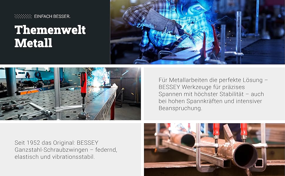 Bessey Deutschland Handwerkzeuge Spanntechnologie Klemmwerkzeuge Zwingen Schraubzwingen Hebelzwingen