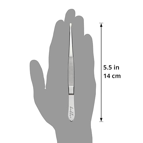 Beaditive 14 cm Nähmaschinen-Pinzetten-Set (3-teilig) gezahnte gerade Spitzen | Professionelle Qualität, hohe Präzision | Rostfreier Stahl - Cheap-Us