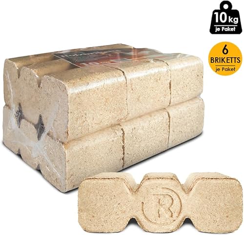 JSM-Brennholz - Uckermark Holzbriketts - 2 Pakete, 6 Briketts je Paket - Cheap-Us