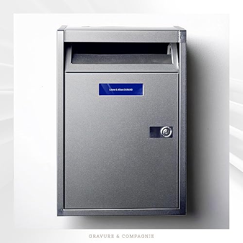 Selbstklebendes Briefkastenschild PVC – Gravierte, online personalisierbare Platte 10 x 2,5 cm - Cheap-Us