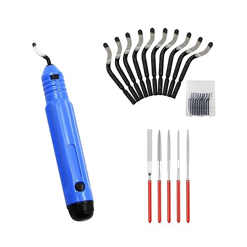 Entgratwerkzeug, Entgrater Werkzeug mit 10 Stück Ersatzklingen und 5 Diamant-Feilen, 360° Universal Handentgrater, für Aluminium Kupfer Kunststoffgrat, 3D Druck - Cheap-Us
