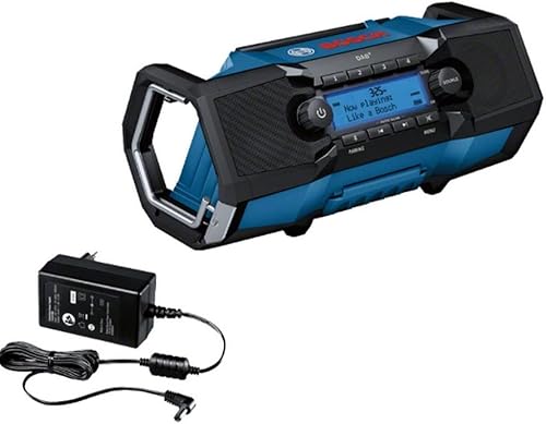 Bosch Professional 18V System Akku Baustellenradio GPB 18V-2 SC (Empfang über DAB+, Bluetooth, FM und AUX, inkl. 1x Netzteil, 1x AUX-Kabel, 1x 3V CR2032 Lithium-Knopfzellen-Batterie) - Cheap-Us