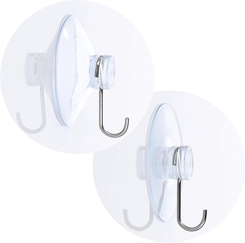 Nordstern Saugnäpfe mit Haken 10er Pack - Transparente Saughaken für Fenster, Bad und Küche - Ideal für Fensterdeko, Lichterketten und als Handtuchhalter - 40 mm - Cheap-Us